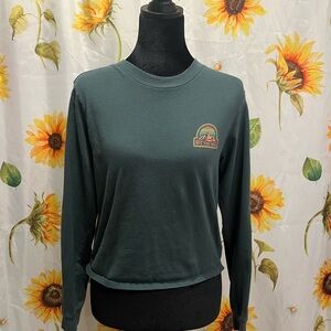 Vans Forest Green Long Sleeve Tee with Small Chest Patch